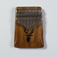 Музыкальный инструмент Калимба, 17 нот , деревянная с чехлом и молоточком Нет бренда