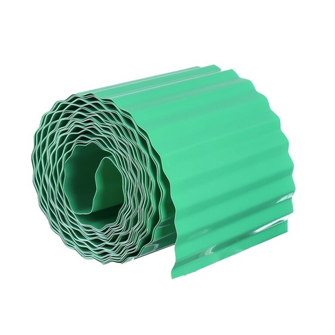 Лента бордюрная, 0.15 × 9 м, толщина 0.6 мм, пластиковая, гофра, зеленая, greengo Greengo