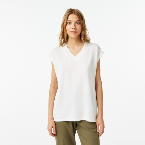 Женская футболка Lacoste Slim Fit с v-образным вырезом