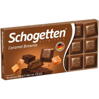 Шоколад Schogetten Caramel Brownie молочный порционный, 100 г, 15 шт. в уп., 15 уп.